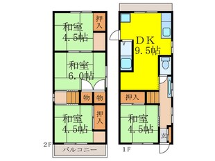 上野西４丁目戸建の物件間取画像